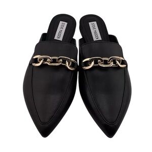 Steve Madden Black Chain Mules